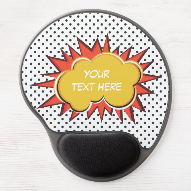 Comic Book Explosion Custom Text Bubble Gel Mouse Pad (Front)