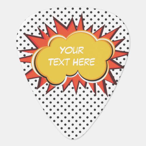 Comic Book Explosion Custom Text Bubble Guitar Pick