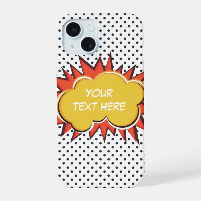 Comic Book Explosion Custom Text Bubble Iphone Case (Back)