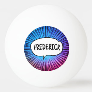 Comic book explosion personalized name trendy  ping pong ball