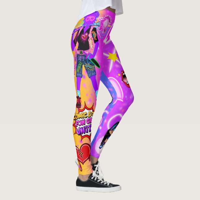 Comic Book Fan Girl Leggings (Right)