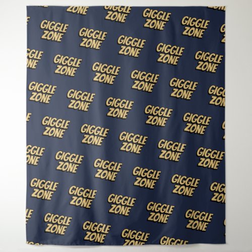 Comic Book Giggle Zone Text Navy Photo Backdrop