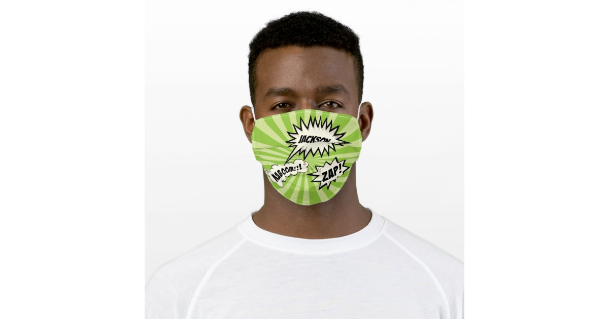 Comic Book Green Starburst Pop Art Name Bubble Adult Cloth Face Mask Zazzle Com We've all seen coworkers rocking backgrounds with images of the golden gate bridge or. zazzle