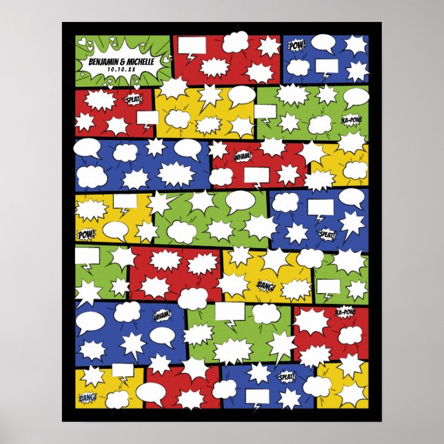Comic Book Guest Book Poster - 100 Signatures (Front)