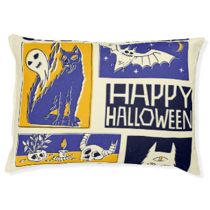 Comic Book Halloween Illustration Pet Bed
