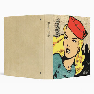 Comic Book Heroine in a Red Hat Binder