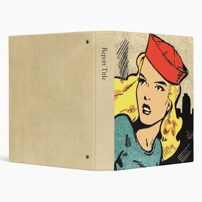 Comic Book Heroine in a Red Hat Binder (Background)