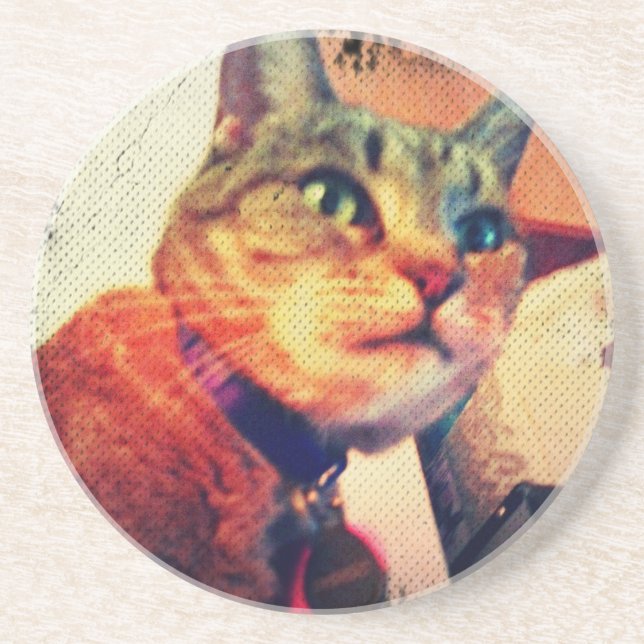 Comic Book Indigo Sandstone Coaster (Front)