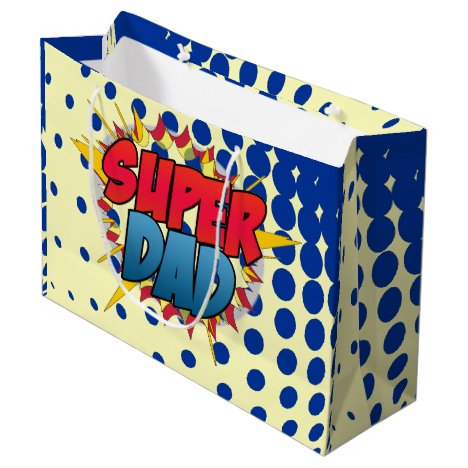 Comic Book Inspired Super Dad Large Gift Bag