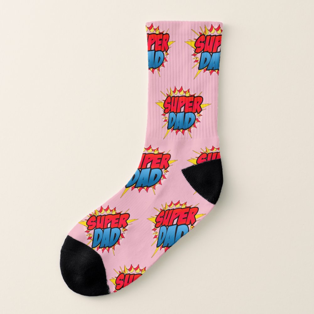 Disover Comic Book Inspired Super Dad Socks