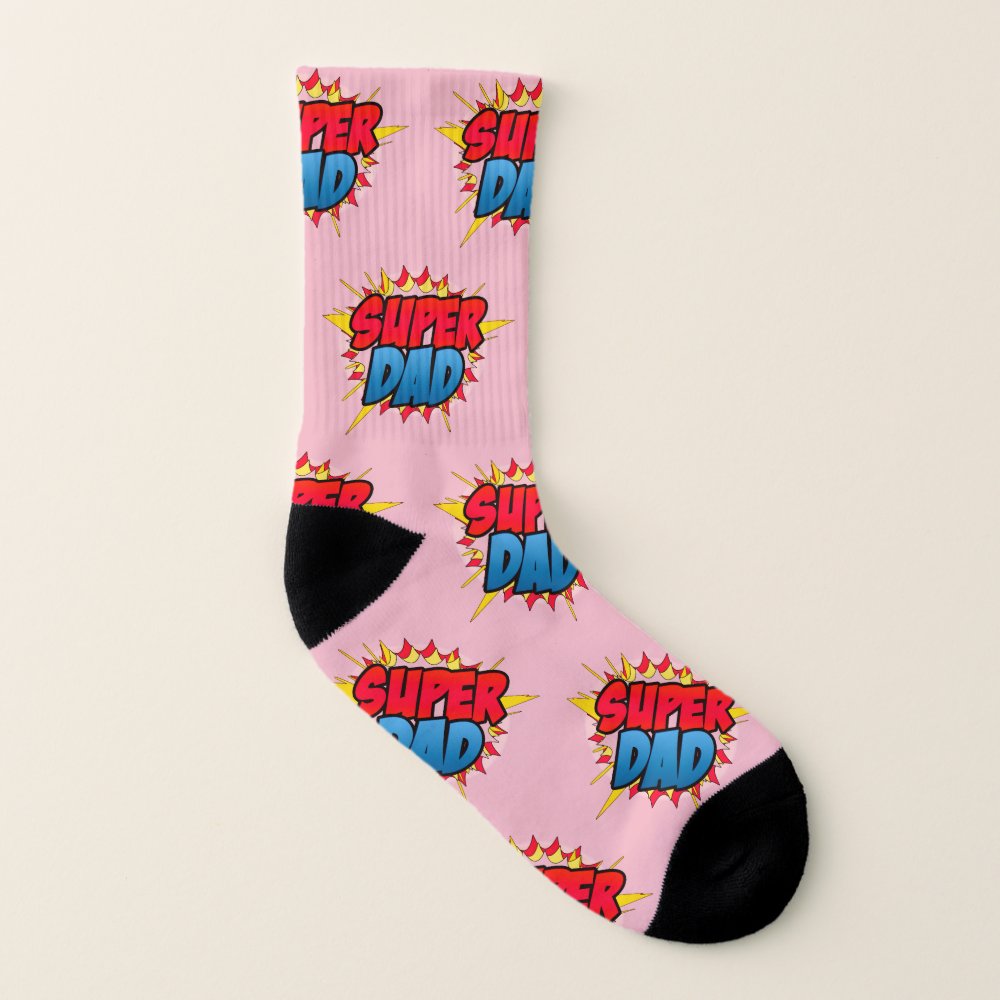 Discover Comic Book Inspired Super Dad Socks