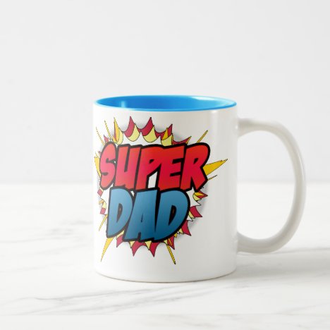 Comic Book Inspired Super Dad Two-Tone Coffee Mug