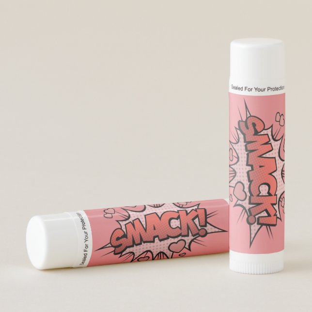 Comic Book Kiss Smack Pink Lip Balm (Front)