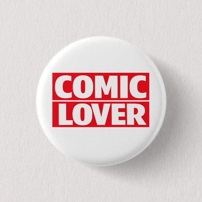 Comic Book Lover Bold Design Button (Front)