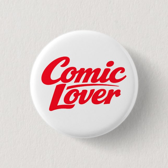 Comic Book Lover Bold Design Button (Front)