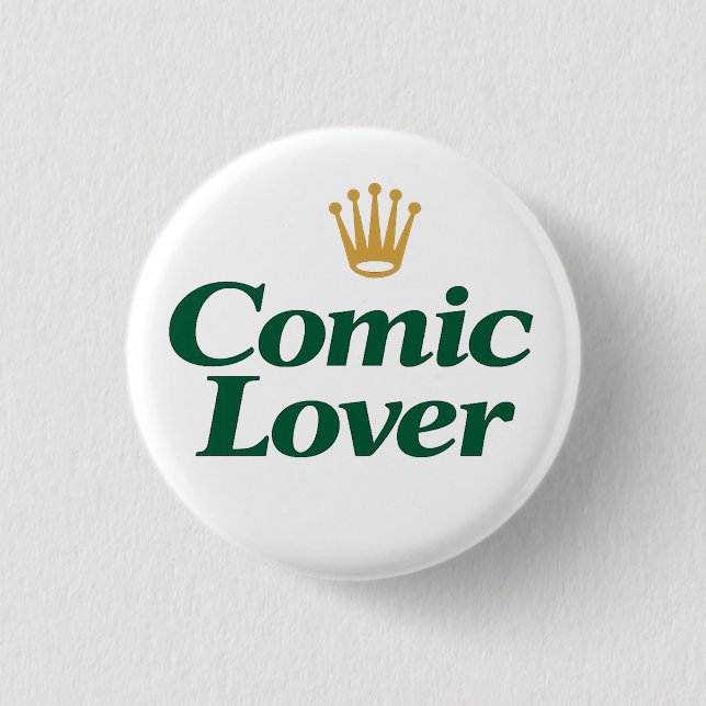 Comic Book Lover Bold Design Button (Front)