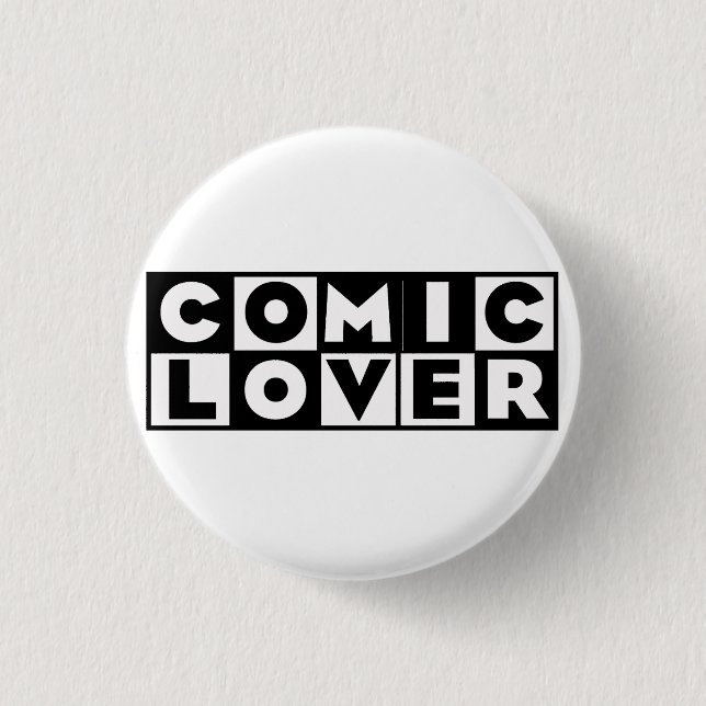 Comic Book Lover Bold Design Button (Front)