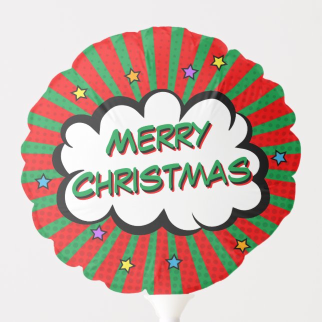 Comic Book Merry Christmas Balloon (Front)