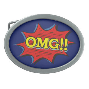 Comic Book OMG Exclamation Speech Bubble Belt Buckle