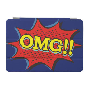 Comic Book OMG Exclamation Speech Bubble Blue iPad Mini Cover