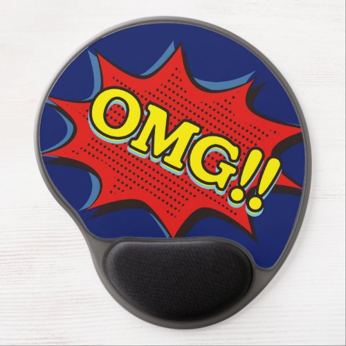 Comic Book OMG Exclamation Speech Bubble Gel Mouse Pad