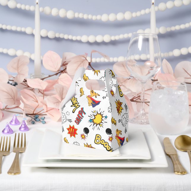 Comic Book Pattern Favor Boxes (Wedding)