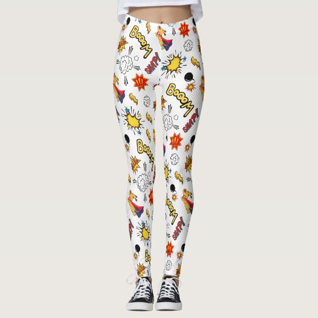 Comic Book Pattern  Leggings (Front)