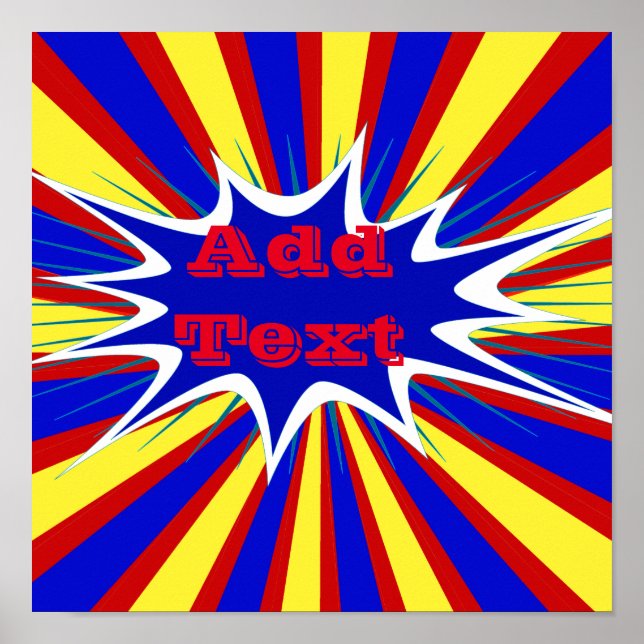 Comic Book Personalized Superhero Poster Wall (Front)