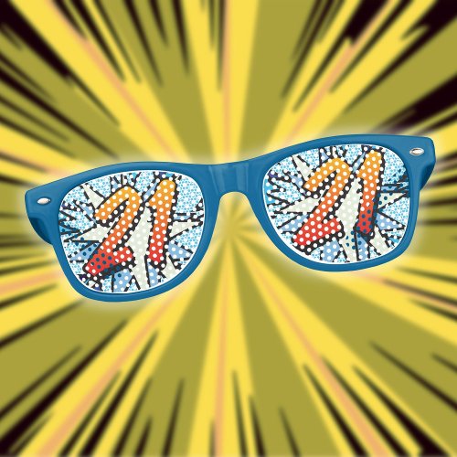 Comic Book Pop Art 21 BIRTHDAY party sunglasses