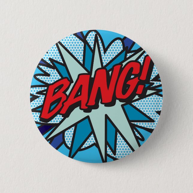 Comic Book Pop Art BANG! Pinback Button (Front)