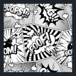 Comic Book Pop Art Black and White Poster<br><div class="desc">Comic Book Pop Art Black and White</div>