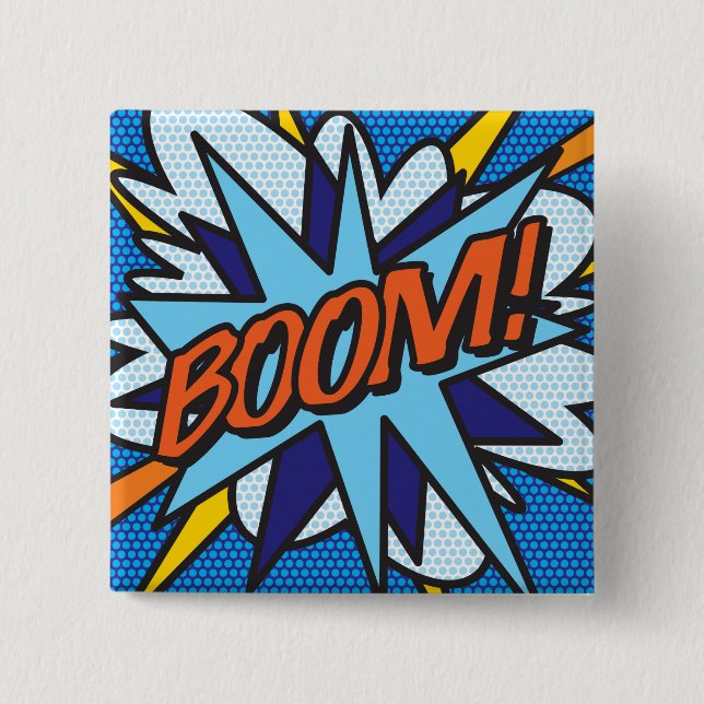 Comic Book Pop Art BOOM! Button (Front)