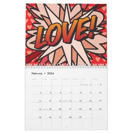 Comic Book Pop Art Calendar | Zazzle