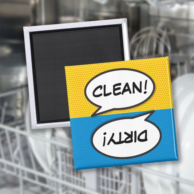 Comic Book Pop Art Dishwasher Clean Dirty Magnet (Creator Uploaded)
