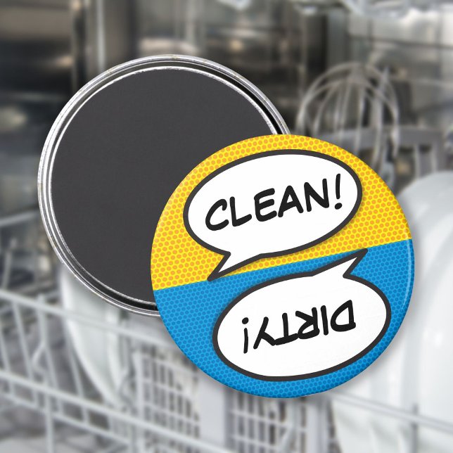 Comic Book Pop Art Dishwasher Clean Dirty Magnet (Creator Uploaded)