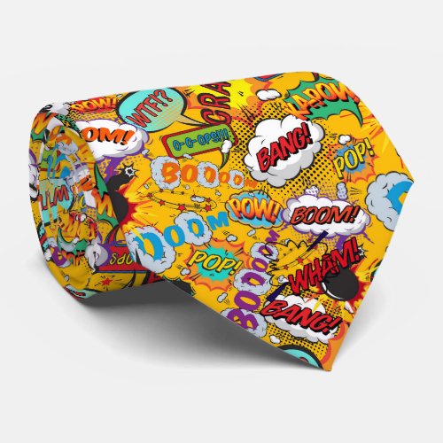 Comic Book Pop Art Explosions Superhero Neck Tie
