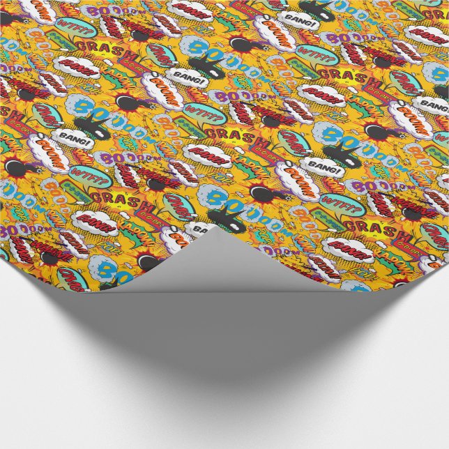 Comic Book Pop Art Explosions Wrapping Paper (Corner)