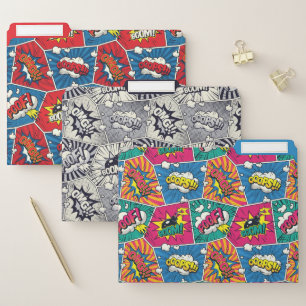 Comic Book Pop Art File Folders
