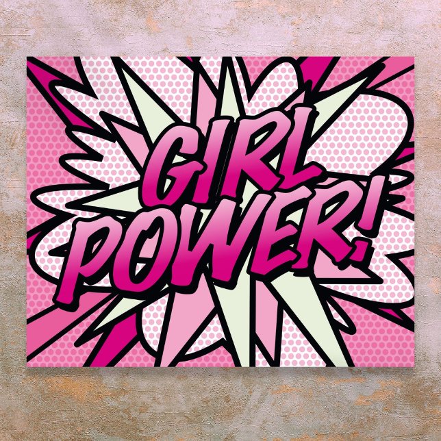 Comic Book Pop Art GIRL POWER Pink Poster (Comic Book Pop Art GIRL POWER Pink Poster)
