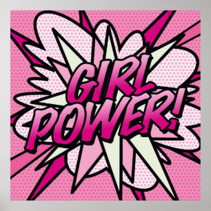 Comic Book Pop Art GIRL POWER Poster