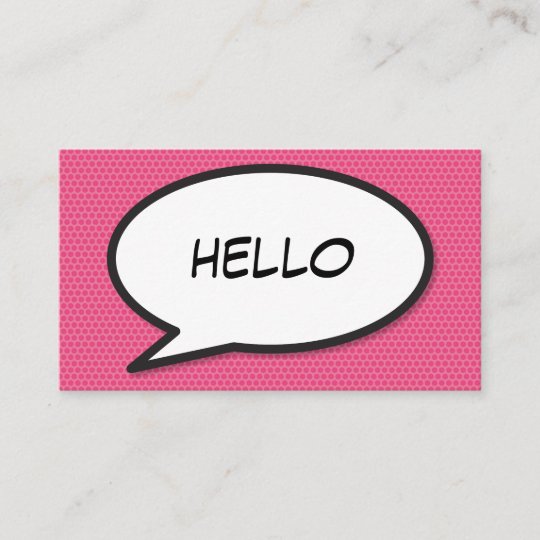 Comic Book Pop Art Hello Business Card Zazzle Com