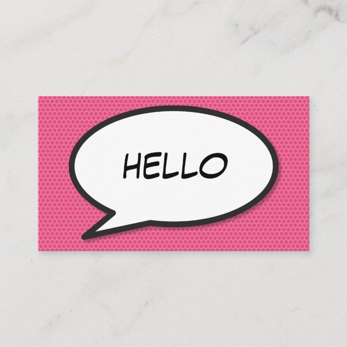 Comic Book Pop Art Hello Business Card Zazzle Com