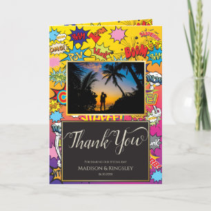 Comic Book Pop Art 💥🎉 Incredible Wedding Letterpress Thank You Card
