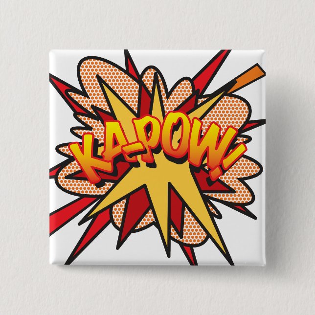 Comic Book Pop Art KA-POW! Button (Front)