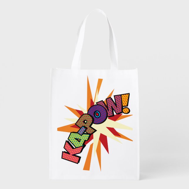 Comic Book Pop Art KA-POW! Grocery Bag (Back)