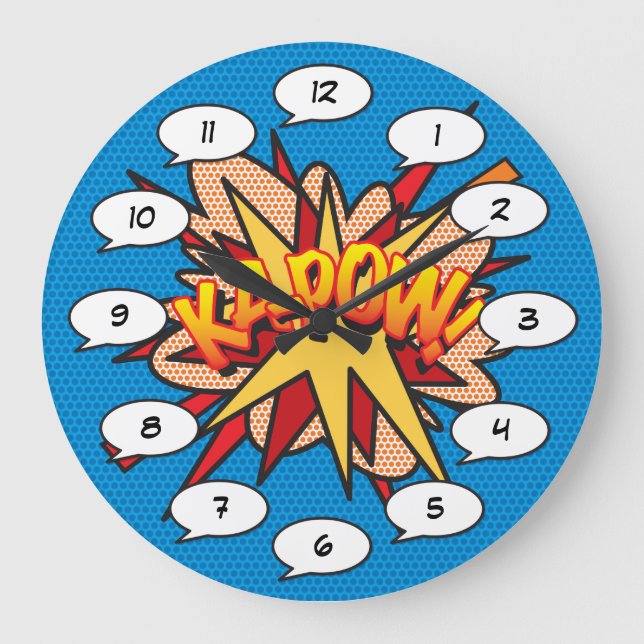 Comic Book Pop Art KA-POW Large Clock (Front)