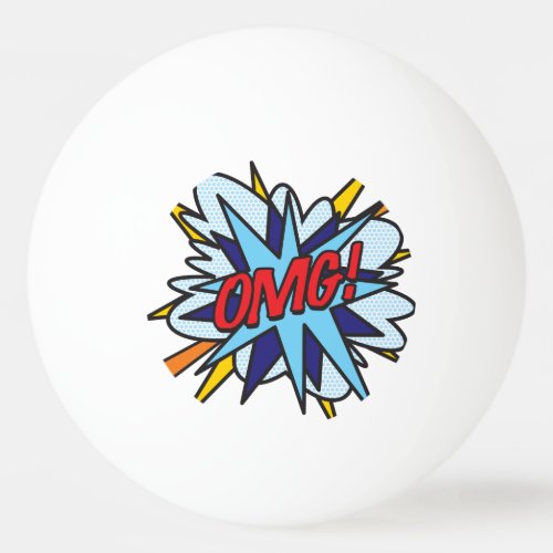 Comic Book Pop Art OMG Ping Pong Ball