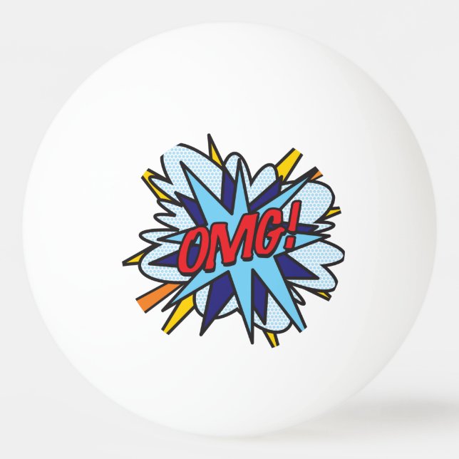 Comic Book Pop Art OMG Ping Pong Ball (Back)