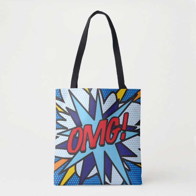 Comic Book Pop Art OMG! Tote Bag (Front)