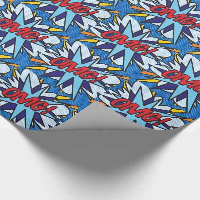 Comic Book Pop Art OMG Wrapping Paper (Corner)